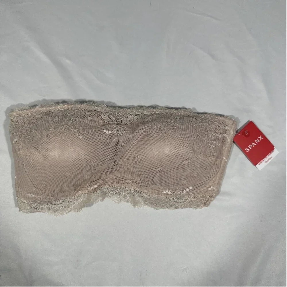NWT‎ $48 Spanx [ Small Medium Large XL ] Undie-Tectable Bandeau Lace Bra Nude